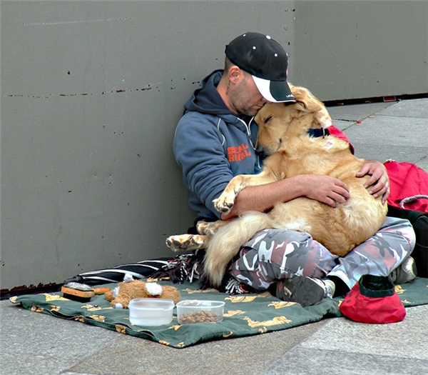 Shedding tears at the homeless people's love for dogs