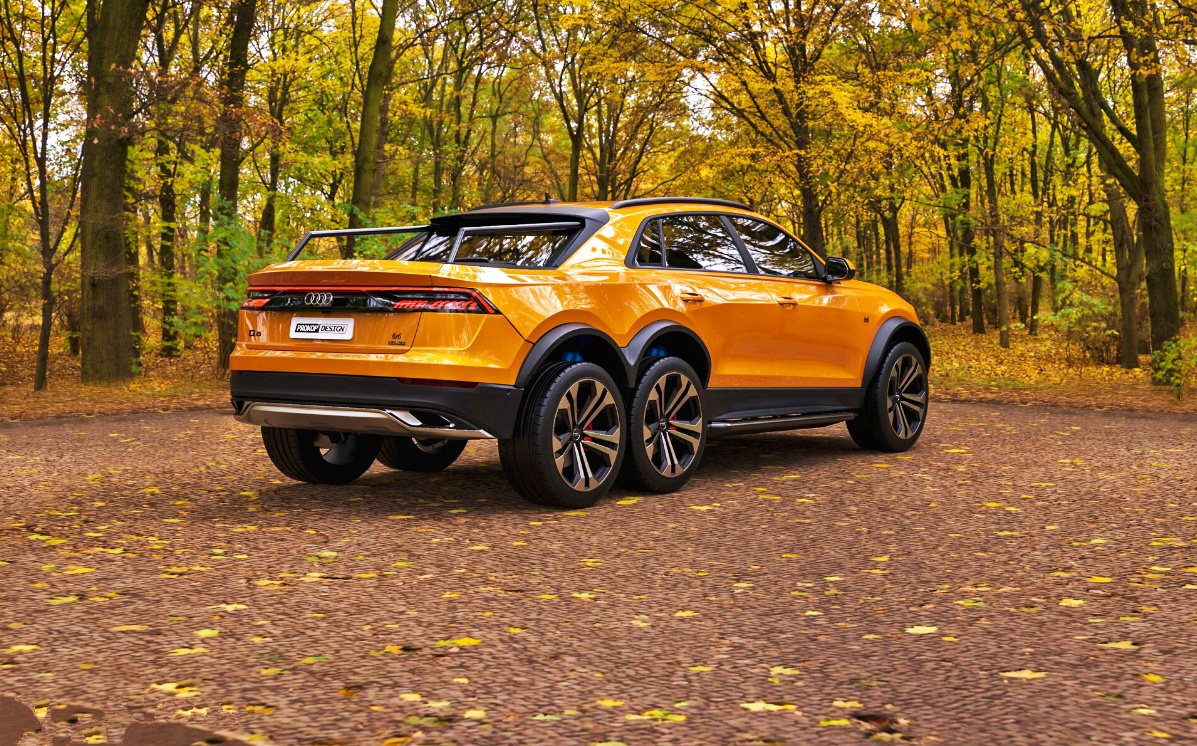 lamtac close up of super off road pickup truck audi q x with an engine block of more than horsepower worthy of rival of mercedes amg g x 651af32c9de2c Close-up Of Super Off-road Pickup Truck Audi Q8 6x6 With An Engine Block Of More Than 533.5 Horsepower, Worthy Of Rival Of Mercedes-amg G63 6x6