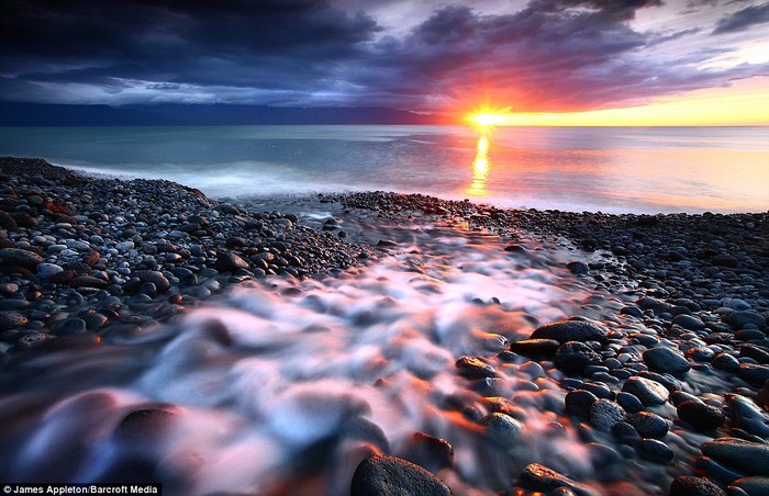 Hoàng hôn gần Húsavík, bắc Iceland