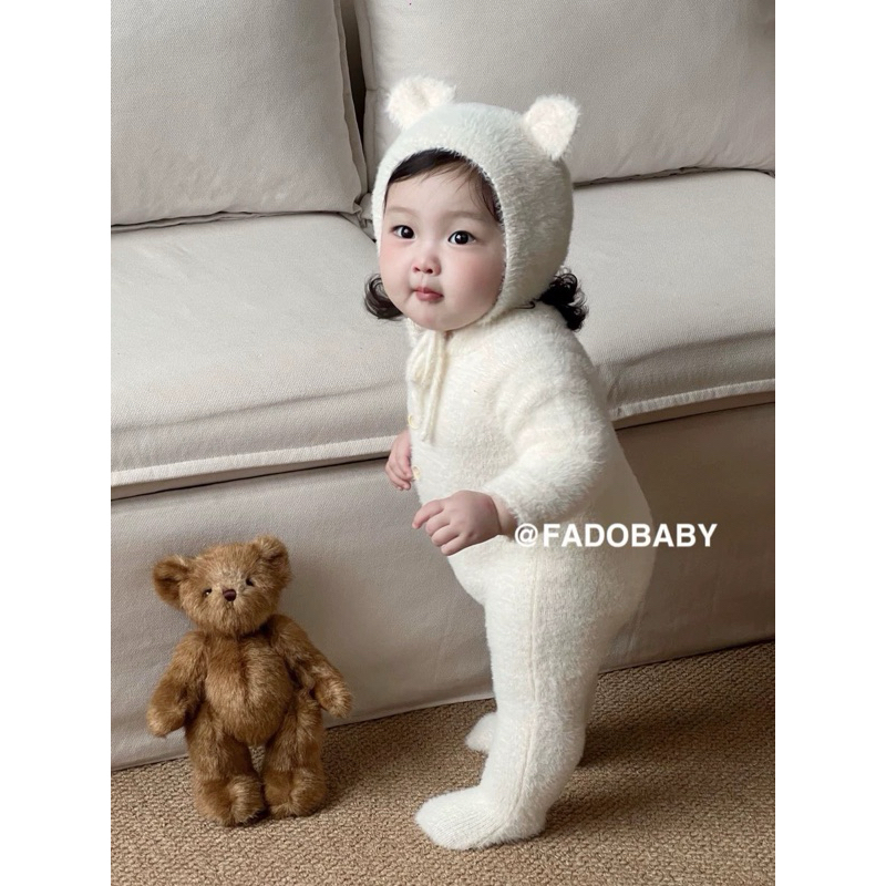 bodysuit gấu cho bé, bộ liền thân lông gấu cho bé trai bé gái, bodysuit len lông cho bé | Shopee Việt Nam